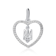 Срібна підвіска Серце з фіанітами (П2Ф/124)