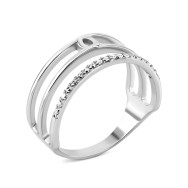 Срібна каблучка з фіанітами (ЛК-0304р)