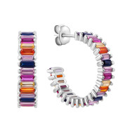 Срібні сережки-конго з фіанітами (SZDE13737)