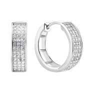 Срібні сережки-конго з фіанітами (SZDE16504)