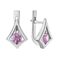 Срібні сережки з аметистом (с1273аметRh)