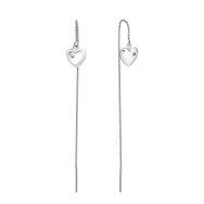 Срібні сережки-протяжки з фіанітами (EA60391)