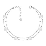 Срібний браслет з перлами (SZDB08770)