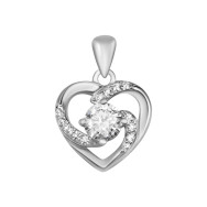 Срібна підвіска Серце з фіанітами (SZDP02902)