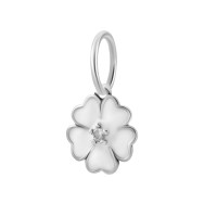 Срібна намистина шарм Квітка з емаллю та фіанітом (SZDP04821)