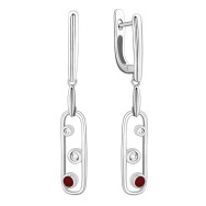 Срібні сережки-підвіски з фіанітами (AE01021)