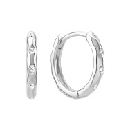 Срібні сережки-конго з фіанітами (AE03061)