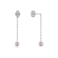 Срібні сережки з перлами AL110010-S-W-VT-E/12/4991