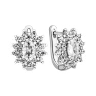 Срібні сережки з фіанітами (B00006)
