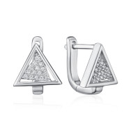 Срібні сережки з фіанітами B00022-1-E/12/1