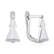 Срібні сережки Ялинки з фіанітами B00032-E/12/1