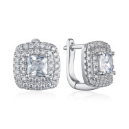 Срібні сережки фіанітами B00054-E/12/1