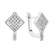 Срібні сережки з фіанітами (B00073)