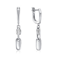 Срібні сережки з фіанітами B02028-E/12/1