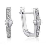 Срібні сережки з фіанітами B02032-E/12/1