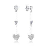 Срібні сережки з фіанітами B02512-E/12/1