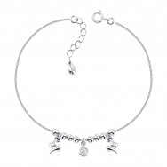 Безрозмірний срібний браслет з фіанітом (BR34557)