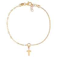 Срібний позолочений браслет Хрестик (BRT  10601 G-B/20)