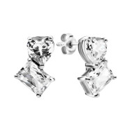 Срібні сережки-підвіски з фіанітами (с1379Rh)