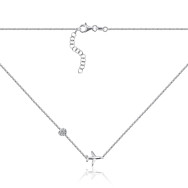 Срібне кольє Літак з фіанітами CLT_12114-K/12/1