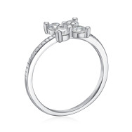 Срібна каблучка Квітка з фіанітами DR03033-R/12/1