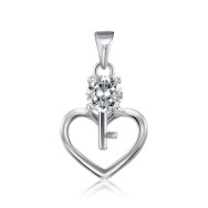 Срібна підвіска Серце з фіанітом (SP01044-P/12/1)