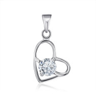 Срібна підвіска Серце з фіанітами (SP01045-P/12/1)