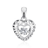 Срібна підвіска Серце з фіанітом (SP00389-P/12/1)