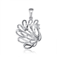 Срібна підвіска Павич з фіанітом (SP00183-P/12/1)