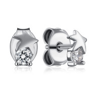 Срібні сережки-пусети з фіанітом (EA55947-E/12/1)