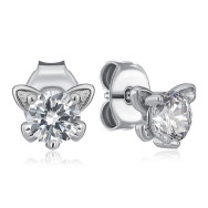 Срібні сережки-пусети з фіанітами (SE01424-E/12/1)