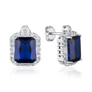 Срібні пусети з фіанітами  DY110121-S-W-BU-E/12/1511