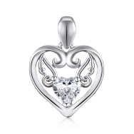 Срібна підвіска Серце з фіанітом EP00243-P/12/1