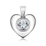Срібна підвіска Серце з фіанітом (F-116-P/12/1)