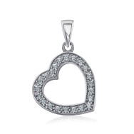 Срібна підвіска Серце з фіанітами (F-117-P/12/1)