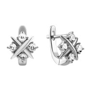 Срібні сережки з фіанітами (FE16362)
