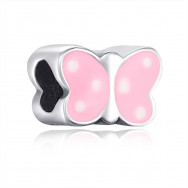 Срібна намистина шарм Метелик з емаллю. Артикул G1578-P/12/849