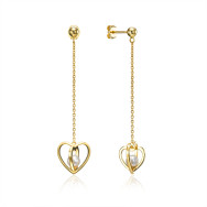 Срібні позолочені сережки-підвіски з перлами (GE14149A-E/20/2163)