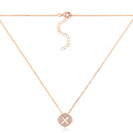 Срібне кольє з фіанітами та перламутром HJN-2159-ROSE-K/17/1090