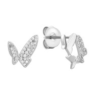 Срібні сережки-пусети Метелики з фіанітами (JAE02502)