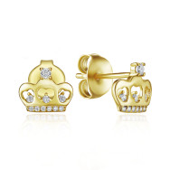 Срібні пусети з позолотою та фіанітами JB01597-E/20/1