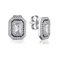 Срібні пусети з емаллю та фіанітами JB02359-E/12/627