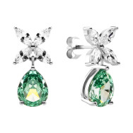 Срібні сережки-підвіски з фіанітами (KE26481)