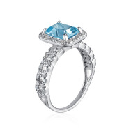 Срібна каблучка з топазом та фіанітами KRS_652-TOP-R/12/16050