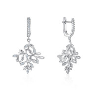 Срібні сережки-підвіски з фіанітами (ME12085D-E/12/1)