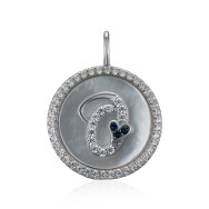 Срібна підвіска Буква "О" з перламутром та фіанітами (MP14293A-P/12/4500)