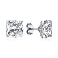 Срібні сережки з фіанітом  NE1D0006-S-W-WH-E/12/1