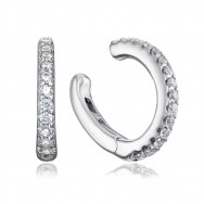 Срібні сережки-кафи з фіанітами (OE03159A-E/12/1)