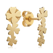 Срібні пусети Конюшина з позолотою ORT_9080-E/20