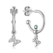 Срібні пусети Метелики з фіанітами ORT_9096-E/12/1511